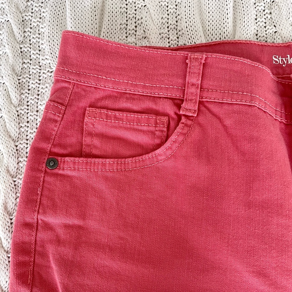 Style & Co Coral Pink High Rise Slim Leg Jeans Size 12P - Picture 5 of 11